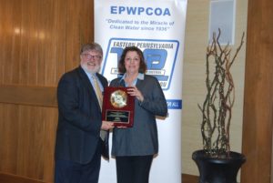Former LCA compliance officer Pat Mandes is presented with the Robert M. Bolenius – Gordon J. Wiest Clean Streams Award.