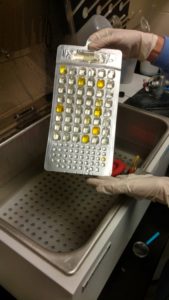 A lab technician performs a test to determine the level of fecal coliform bacteria at Kline's Island Wastewater Treatment Plant in Allentown..